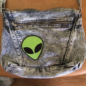 90s acid wash alien purse